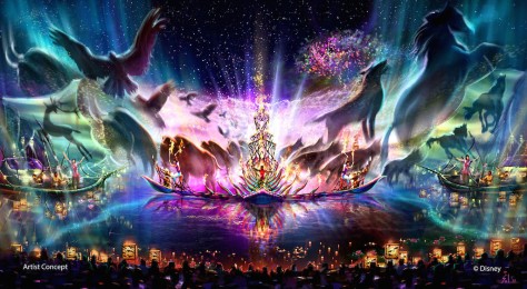 All-new entertainment experiences, including a new nighttime spectacular, are among the exciting projects coming in the years ahead as Disney’s Animal Kingdom begins the largest expansion in park history. “Rivers of Light” promises to be an innovative show unlike anything ever seen in Disney Parks, combining live music, floating lanterns, water screens and swirling animal imagery. The show will magically come to life on the broad, natural stage of the Discovery River, between Discovery Island and Expedition Everest. (Disney)